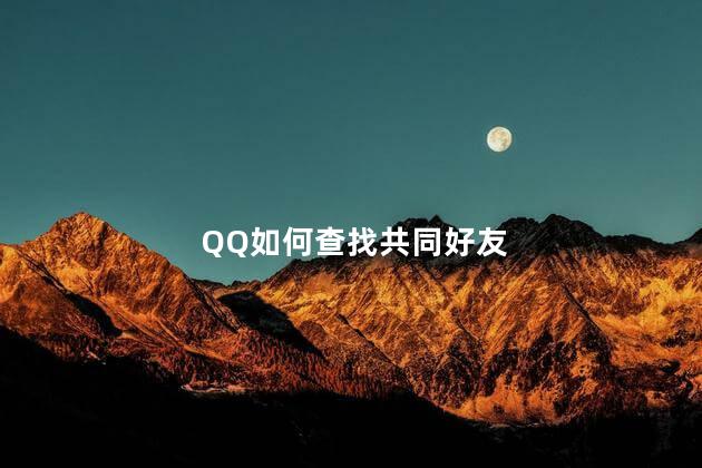 QQ如何查找共同好友