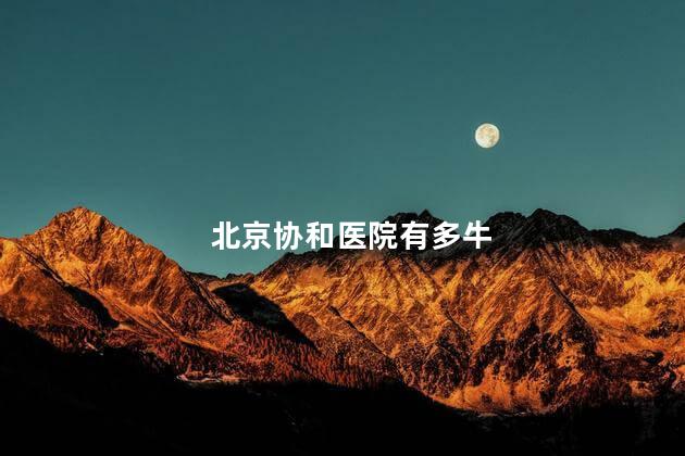 北京协和医院有多牛