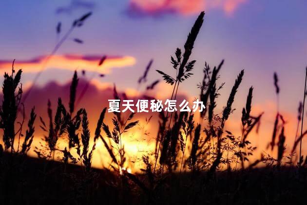 夏天便秘怎么办